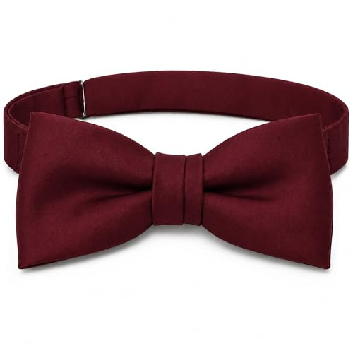 TigerTie Pajarita bebé en en burdeos borgoña monocromo - tamaño 29 a 50 cm extensa cuello ajustable + caja