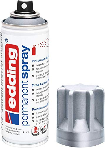Edding 5200-923 - Spray Permanente de Pintura Acrílica - 200 ml - Plata mate