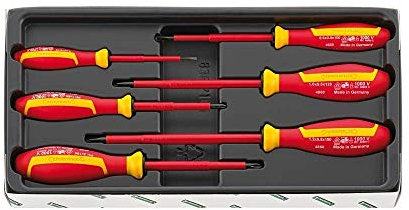 STAHLWILLE 4695 VDE | Profi VDE-Schraubendreher-Set 6-tlg. VDE-isoliert bis 1.000 V | rutschfest und ergonomisch | Schlitz + PH | Made in Germany