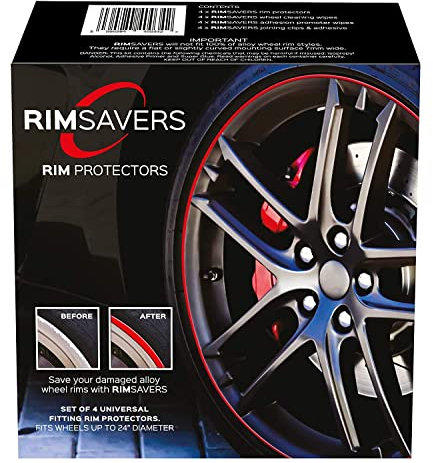 RimSavers RS - 1 Protector de llantas de aleación, color negro, ajuste universal, hasta 56 cm de diámetro