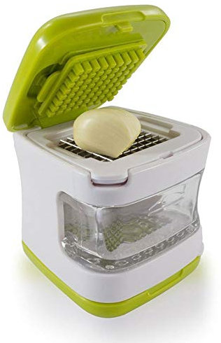 SagaSave 1 prensa de ajos de jengibre de acero inoxidable y cortador de ajos, picadora, trituradora, peladora, rallador, herramienta de corte