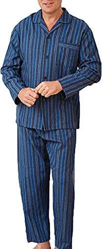 men's Champion Cambridge Cotton Pyjamas nightwear (Blue (Striped, XL (44-46))