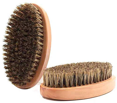 Beard Brush, First Cut Boar Bristles, Shaving Brush Exfoliates Skin - Men To Tame and Soften Your Facial Hair