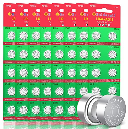 AG13 LR44 1.5V Knopfzelle Batterien Ohne Quecksilber 80 Stück(357/357A/L1154/A76/GPA76)【3 Jahre LagerGarantie】 (lr44-8-80)