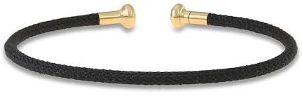 Made by Nami Surfer Armband Damen & Herren • Armreif Handgemacht aus Edelstahl geflochten • Maritimes Armband • Wasserfest & Verstellbar (Schwarz Gold)