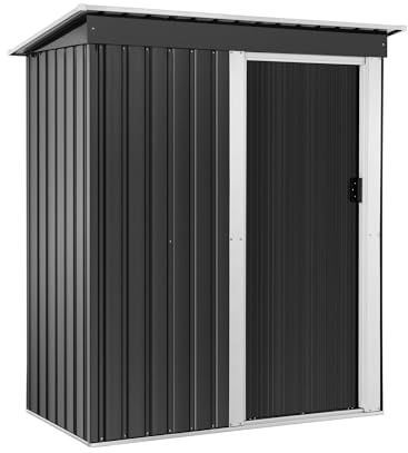 Uniprodo Utrustningsskjul 163 x 181 x 89 cm stor dörr galvaniserat stål ventilationshål trädgårdsskåp, trädgårdsskjul, trädgårdsskåp, väderbeständigt verktygsskåp