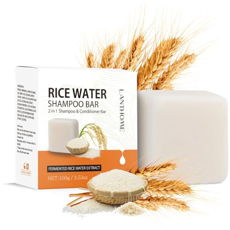 Shefave Reiswasser Shampoo- und Conditioner 2-in-1 - Fester Shampoo Bar für Trockenes und Geschädigtes Haar, Anti Spliss Frizz, Rice Water, 100g