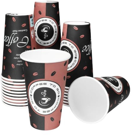 Pappmugg 200 ml | 300 ml | 400 ml | 180 ml tillverkad i Tyskland premium kaffemugg engångs kaffe to go (300 ml | 12 oz | 80 mm)