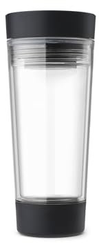 Brabantia - make & take Teebecher To Go, Auslaufsicher mit Trinkdeckel und verstecktem Teebeutel-Fach, Hält Getränke 1,5 Stunden lang heiß oder 3 Stunden lang kalt, Dunkelgrau, 0,36L