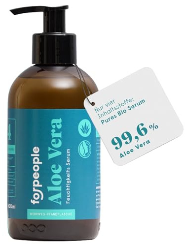 forpeople BIO Aloe Vera Gesichtsserum 300ml · Feuchtigkeitsspendendes Gel für Männer und Frauen · 100% Naturkosmetik für die tägliche Gesichtspflege · Vegan, Bio, Organic Serum