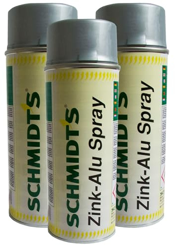 siwitec 12 x by Schmidt's Zink Alu Spray 400 ml Spraydose, 84,73% VOC, Korrosionsschutz, schnelltrocknend, Aluminium Zinkspray, Zinkspray für Metall, Zink-Alu-Spray
