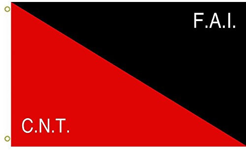 Bandera grande CNT-FAI Rossonera utilizzata Dalla CNT-FAI confederaciòn nacionàl de Los trabajadores - federaciòn anarquista ibérica bandera al aire libre bandera voladora bandera 3 x 5 pies