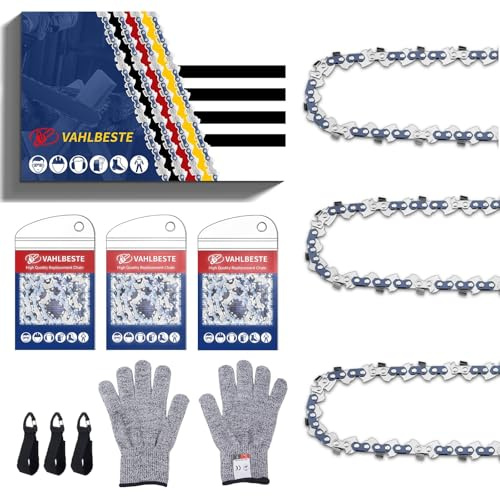 Vahlbeste Pack de 3 Cadena Motosierra .325 LP 0.059(1,5mm), 76 Eslabones para Espadas de 50 cm, Cadena de Motosierra compatible con CS4500, HYC6220X, DY36, FX-KS262 (FX-KS 262), CS5200, CS5800