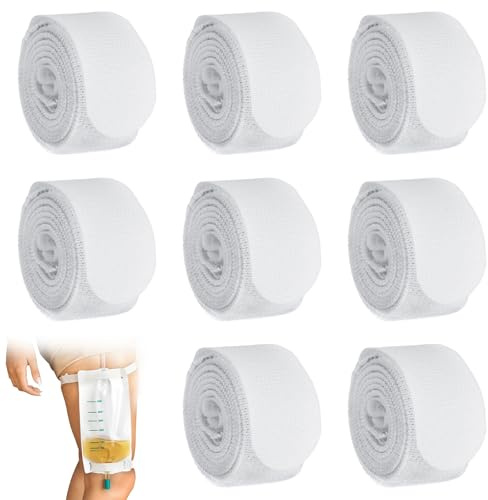 Zyiphor 8 Pièces Sangle de Jambe de Cathéter Support de Sac de Jambe Urinaire Fixation Sangle de Poche de Drainage D'urine Sangles pour Sac à Cathéter Support (66cm)