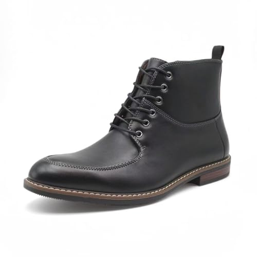Finishing & Sewing Botas Derby noruegas para hombre, diseño Moc Toe con cremallera lateral