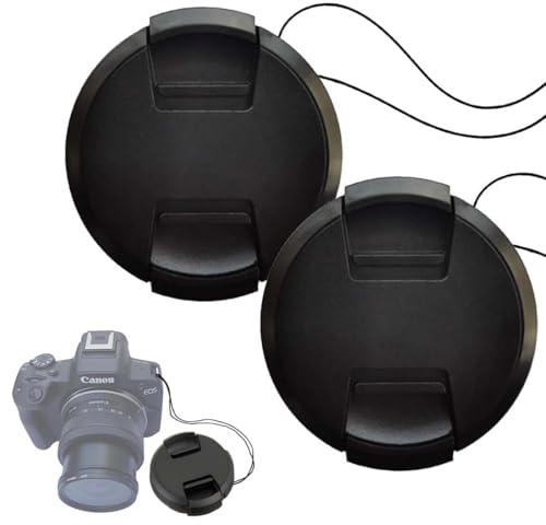 GNALIA 2 Tapas Para Objetivo 49Mm Negras, Compatibles Con Sony A6000/A6100/A6300/A6400/A6500/A6600, Con Correa, Montura E
