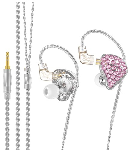 byepica 2 auriculares HiFi con cable para juegos, auriculares sobre la oreja con micrófono y cable de 6.56 pies para mujer