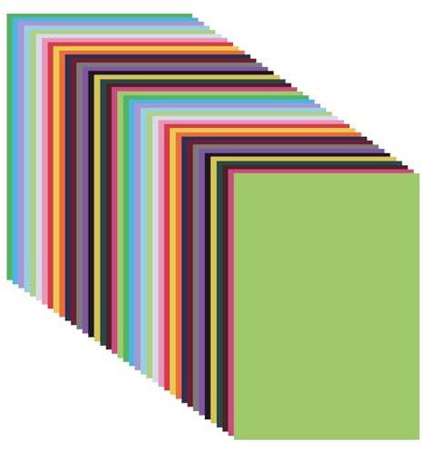 QWORK® Tonkarton A4 Bunt 230g/m² – 40 Blatt Bastelkarton in 20 Farben für Kartenherstellung, Scrapbooking & DIY Deko – Stabiles Tonpapier Set