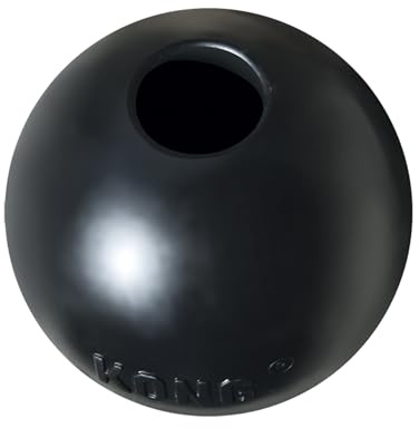 KONG Extreme Ball con Agujero - Juguete de Goma Natural Duradera para Perros para Entrenar y Jugar - para Perros Pequeños, Negro