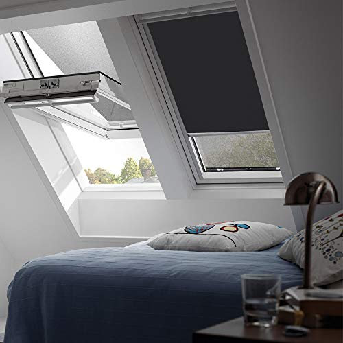 VELUX Verdunkelungsrollo für VL, VU, VKU / Y87 / in Farbe Premium 3009 / Uni Schwarz // DKL Y87 3009S