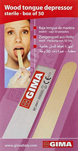 Abbassalingua in legno, sterili, imbustati singolarmente, confezione da 50 pezzi