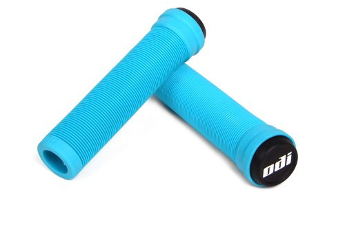 ODI Agarre de Manillar para Bicicleta, Caucho, Azul, 130 mm, Sin Bridas, Fabricado en EE. UU.