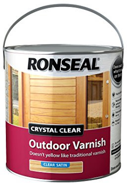 Ronseal CCODVS25L 2.5 Litre Crystal Outdoor Satin Finish Varnish - clear