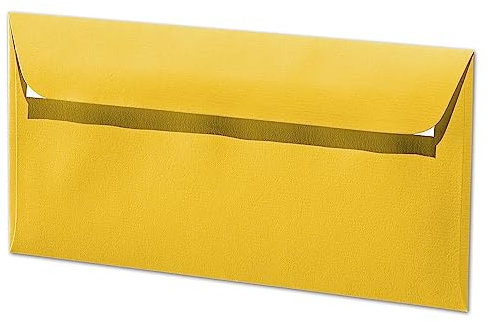 ARTOZ 25x Briefumschläge DIN Lang Sonnengelb 100 g/m² selbstklebend - DL 224x114 mm - Kuvert ohne Fenster - Umschläge mit Haftklebung Abziehstreifen