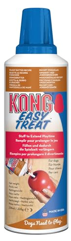 KONG Easy Treat for Dogs - No-Mess Dog Treat Paste - Use with KONG Rubber Toys - Peanut Butter, 236ml