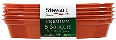 Stewart 4840014 7.6 - 9 cm Flower Pot Saucer - Orange/Terracotta (Pack of 5)