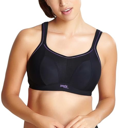 Panache Women's Non-Wired Sports Bra, Black, 38GG US