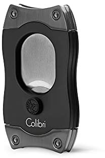 Colibri S-Cut EZ - Zigarrenschneider mit Begrenztem Schnitt - Gunmetallakzenten - Federauslöser - Bis zu 66 Ringmaß-Zigarren | Ergonomisches Design | Inklusive Geschenkbox
