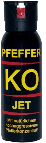 BALLISTOL 24491 Pfeffer-KO Jet 100ml Spray – Verteidigungsspray gegen Tiere – Abwehrspray 5m Sprühweite – Behördenkappe