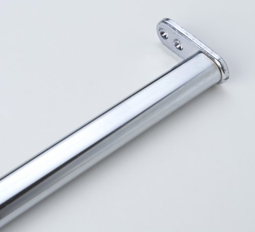 1 Tubo de armario guardarropa barra perchero ovaqlado metal cromado brillante longitud ajustable 600-900mm diametro 22 x 15mm
