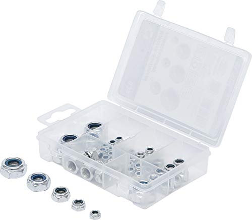 BGS Diy 88144 - Assortiment d’écrous - autobloquants - métriques - M4 - M12-53 pièces