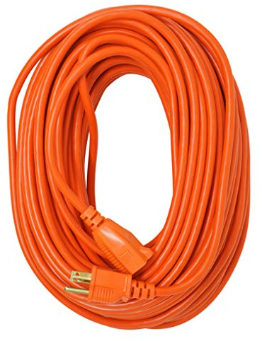 Southwire Extension Cord - Light Duty Outdoor Power Cable for Landscaping & Yard Tools - Flexible SJTW Vinyl Jacket with Molded Plug & Orange Finish - 100 Foot