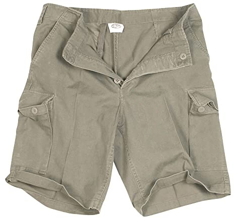Mil-Tec Bermudas del ejército alemán Moleskin Prewash Oliv