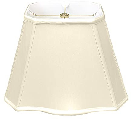 Royal Designs Fancy Bottom Rectangle Basic Lamp Shade, Beige, (7 x 10) x (12.25 x 18) x 13.25 (BS-747-18BG)