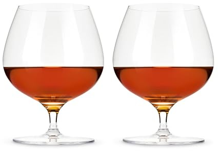 Viski Wingback Brandy Glass glassware set, Stemmed Wine glasses, Cocktail Glass Gift, Perfect for Bourbon, Rye, Scotch, and Mezcal, Set of 2, 17oz