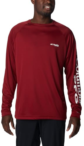 Columbia Herren, groß PFG Terminal Tackle Long Sleeve Shirt athletisch, Beet/weißes Logo, XL/Tall