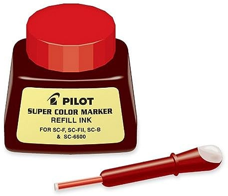 PILOT Super Color Permanent Marker Refill Ink, Red Ink