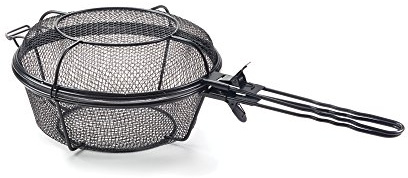 Outset 76182 Chef's Jumbo Outdoor Grill Basket and Skillet with Removable Handles