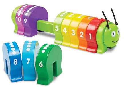 Melissa & Doug Counting Caterpillar - Classic Wooden Toy with 10 Colorful Numbered Segments