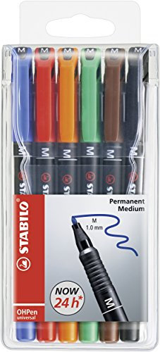 STABILO - Folienstift - OHPen universal - permanent medium - 6er Pack - mit 6 verschiedenen Farben