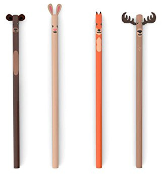 Kikkerland 4347 Woodland Bleistift S/4