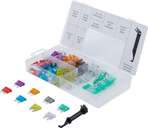 BGS 8126 | Pkw-Sicherungs-Sortiment | 97-tlg. | farblich gekennzeichnet | inkl. Sicherungsauszieher | inkl. Sortimentskasten