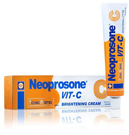 Neoprosone Crema Anti Macchie - 50 ml - Schiarente - Whitening Cream - Infusa con Vitamina C - Efficace per la Riduzione di Lentigini e Macchie Viso per Iperpigmentazione - Riduce Tono della Pelle Irregolare, Applicare su Viso, Ascelle, Ginocchia, Gomiti, Piedi, Mani