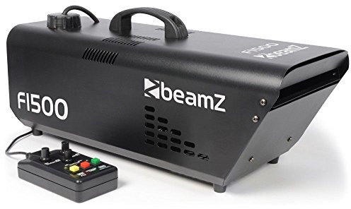 BeamZ F1500 Máquina de humo 1500W con mando a distancia, maquina de humo, compatible con DMX, temporizador, función de intervalo, máquina de niebla para generar constantemente niebla en los escenarios