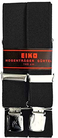 Eiko Hosenträger extra lang mit 4er Clip, schwarz, 150 cm