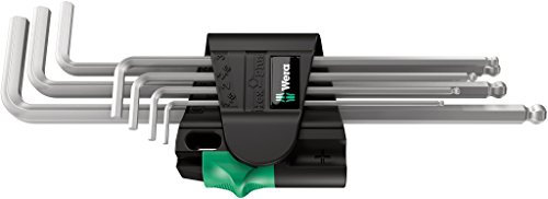 Wera 05022101001 Hex-Plus Key Set 950 PKL/7B SM High Torque with Ball-end and Magnetiser, Metric Long Chrome Plate, 1.5 mm-6 mm, 7-Piece